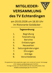 Mitgliederversammlung 2026 Agenda
